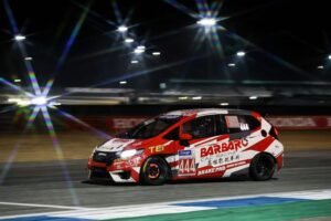 Barbaro CAC Racing Honda Fit #444 night race action shot
