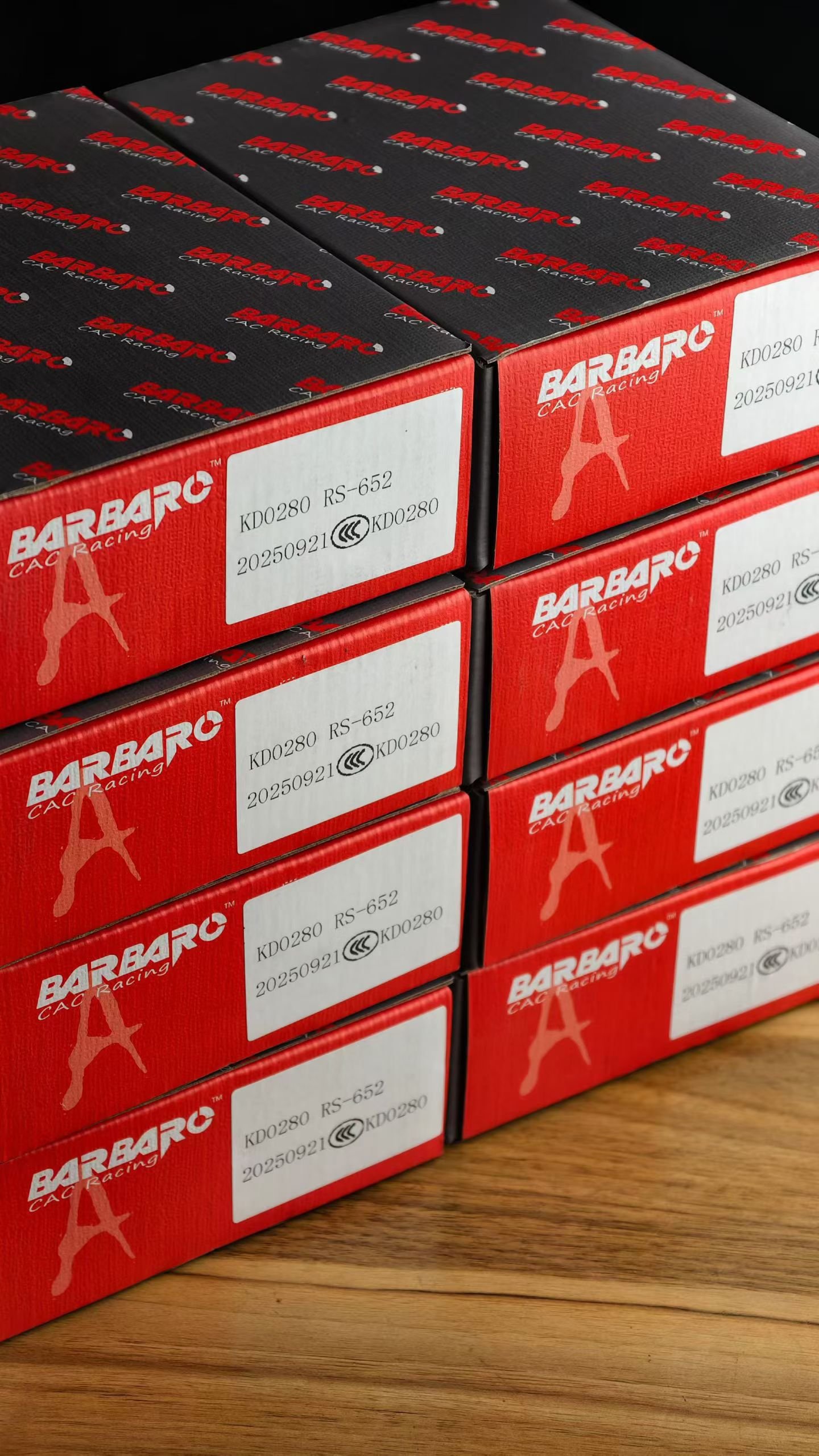Barbaro CAC Racing brake pad product packaging